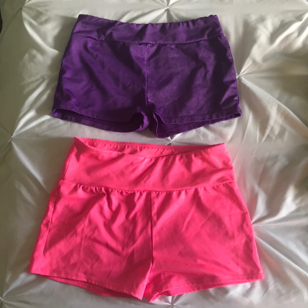Lot of 2 pair shorts gymnastics dance sz 10/12